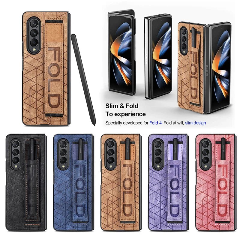 BEIPHONE™｜Stretchable Wrist Pen Slot Leather Case for Galaxy Z Fold 6 - BEIPHONE