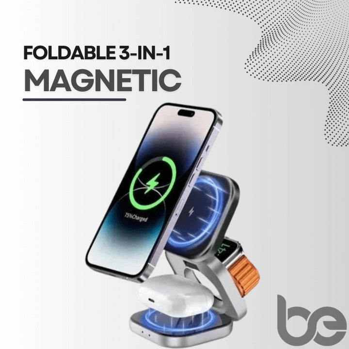 Foldable 3-in-1 Magnetic Wireless Charger Stand - BEIPHONE