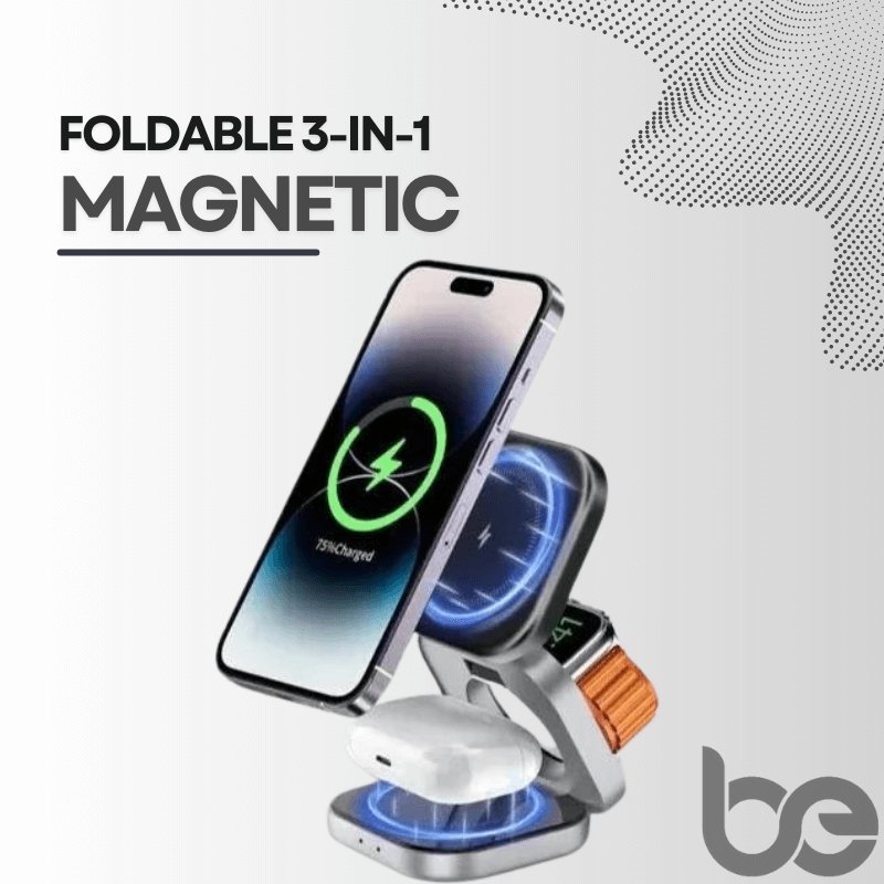 Foldable 3-in-1 Magnetic Wireless Charger Stand - BEIPHONE