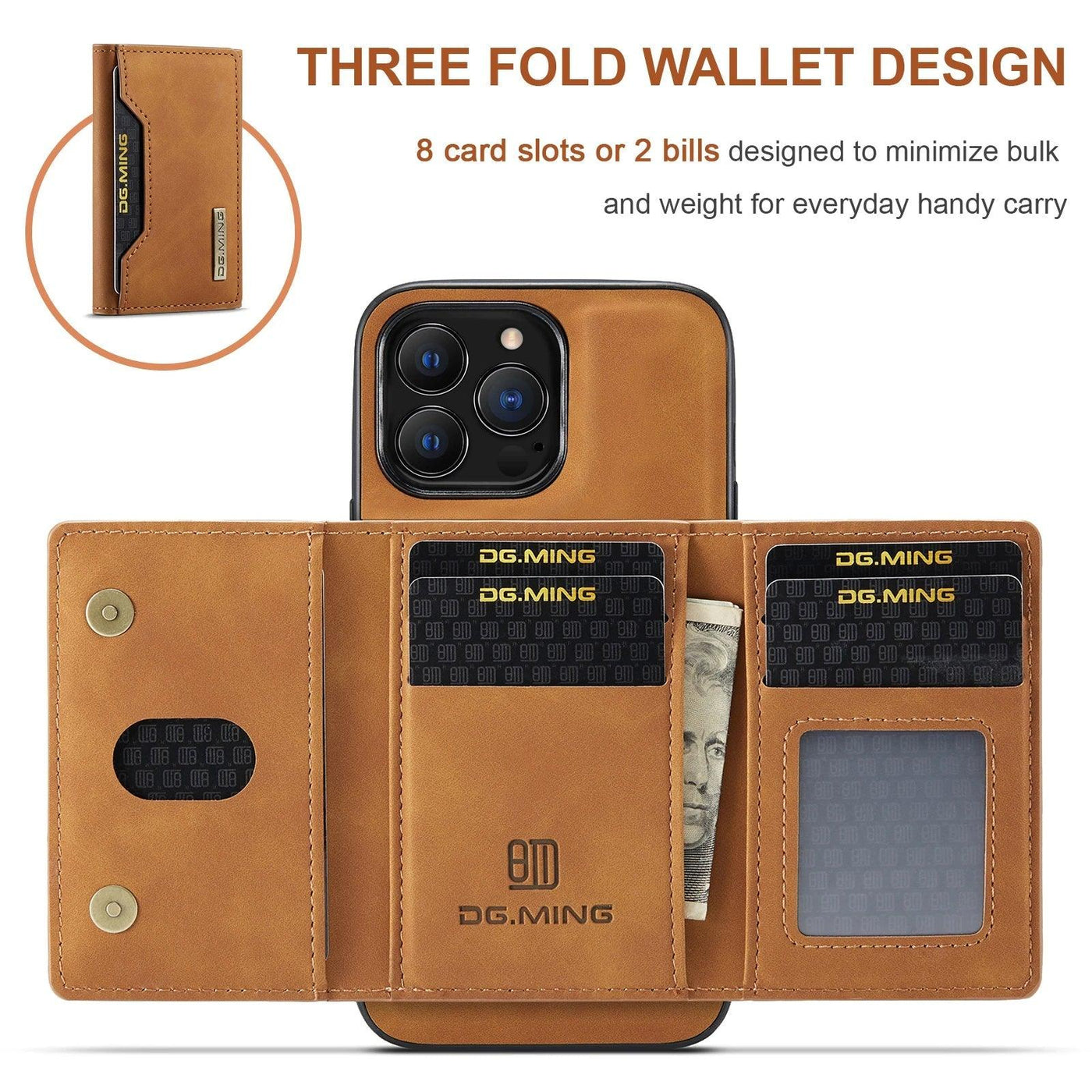 2-in-1 Magnetic Leather Wallet Case for iPhone - iphone14cases