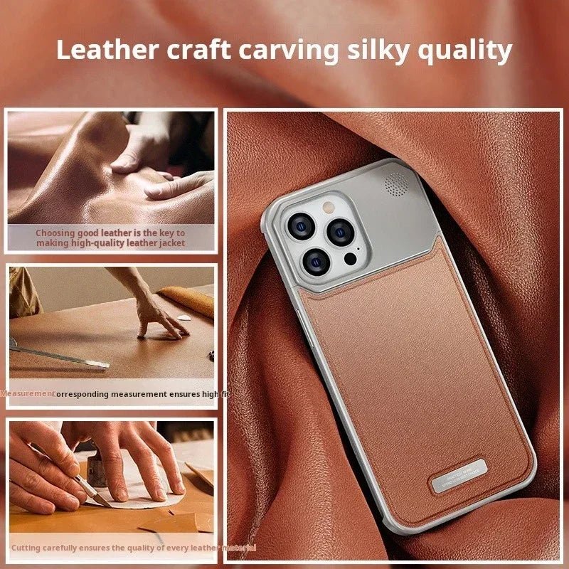 Aluminium Leather Magnetic MagSafe Case for iPhone - iphone14cases