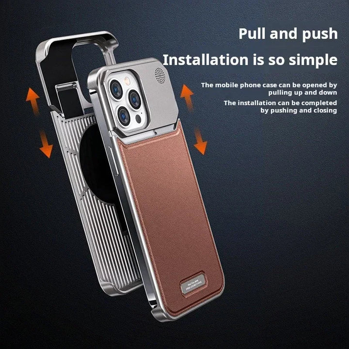 Aluminium Leather Magnetic MagSafe Case for iPhone - iphone14cases