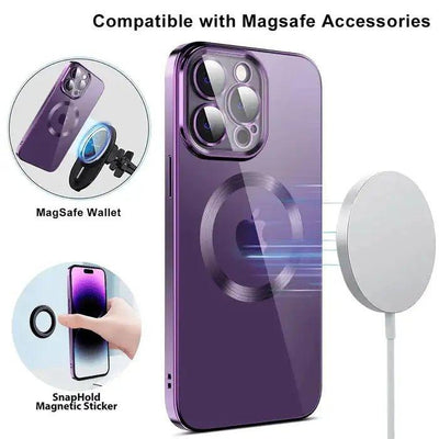 Electroplating Wireless Magnetic Charging All-Inclusive Lens iPhone Case - iphone14cases