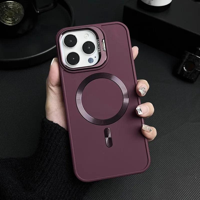 Metal Camera Holder Magnetic Phone Case for iPhone - iphone14cases