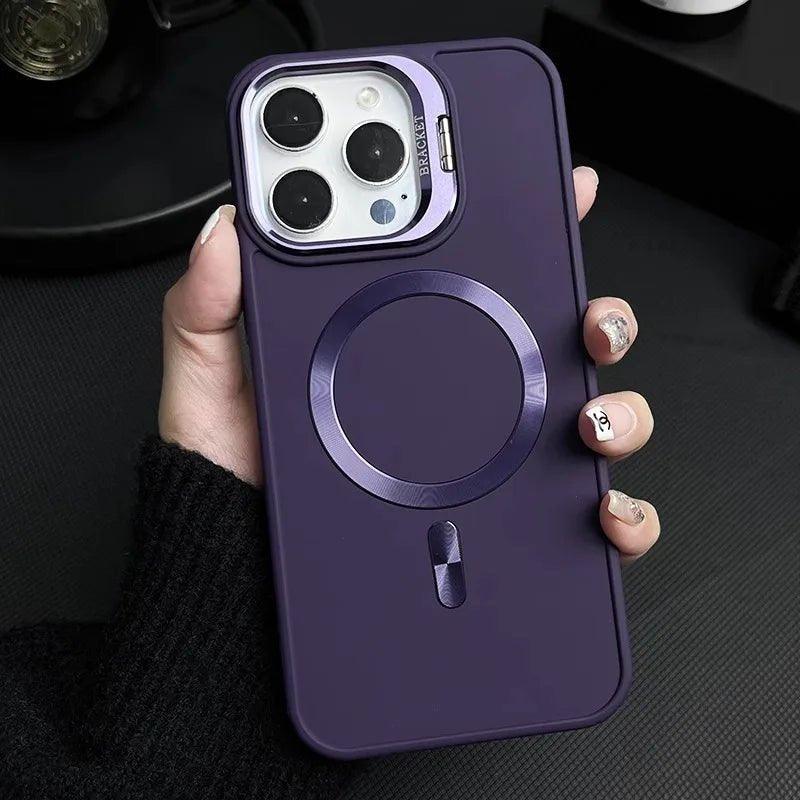 Metal Camera Holder Magnetic Phone Case for iPhone - iphone14cases