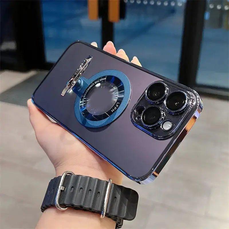 Transparent Magnetic Phone Case with Rotating Stand for iPhone - iphone14cases